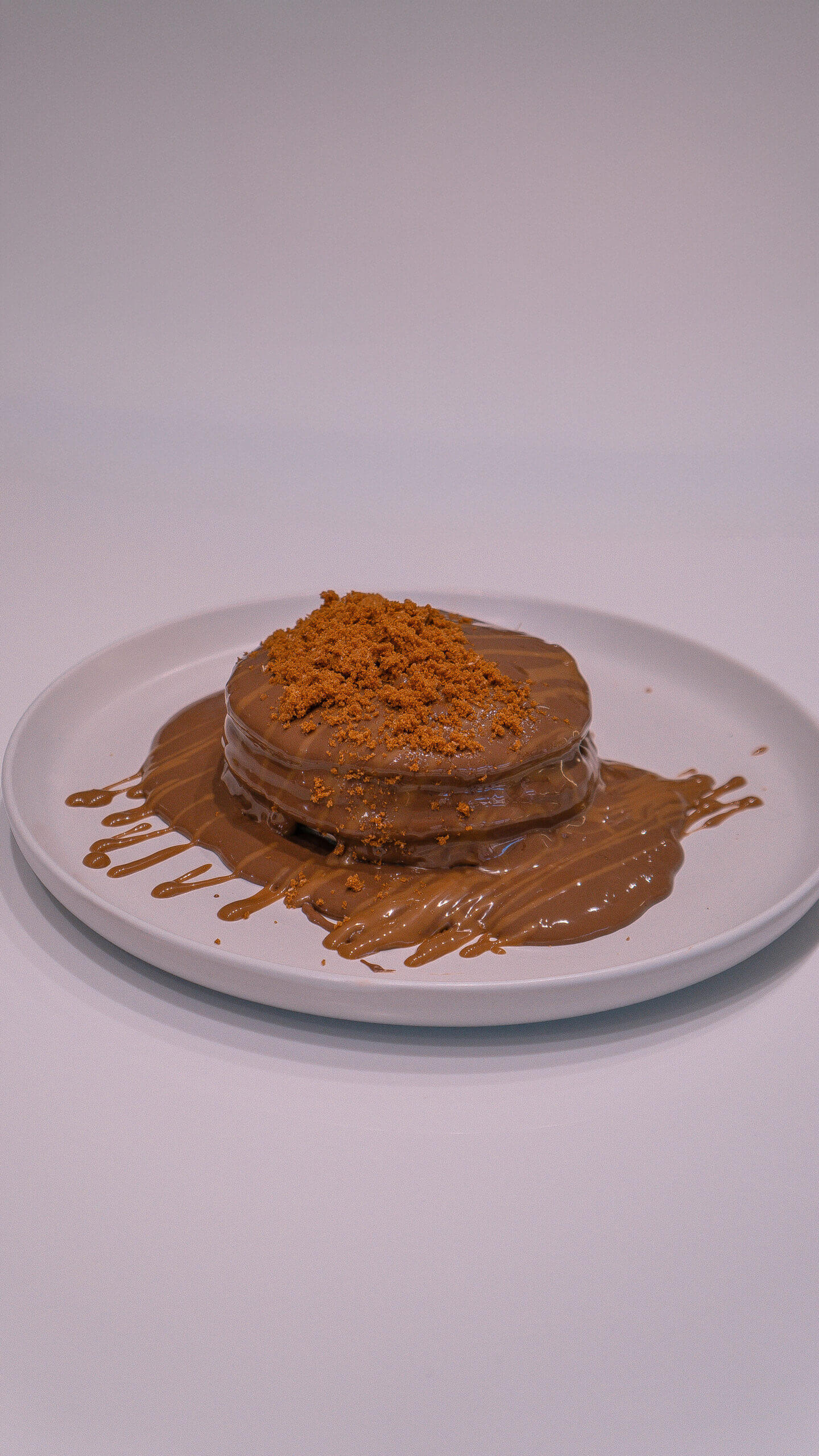 Lotus Biscoff pancakes with caramel drizzle
